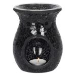 Large Black Crackle Oil Burner