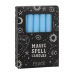 Set of 12 Light Blue ‘Peace’ Spell Candles