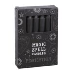 Set of 12 Black ‘Protection’ Spell Candles