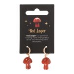 Red Jasper Crystal Mushroom Earrings