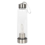 Clear Quartz Energising Glass Water Bottle