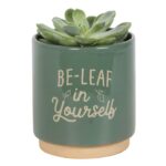 Green Be-Leaf in Yourself Plant Pot