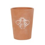 Small Terracotta Single Bee Motif Plant Pot