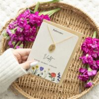 February Violet Birth Flower Necklace Card - Image 5