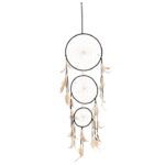 Black Triple Dreamcatcher with Feathers