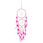 Pink Triple Dreamcatcher with Feathers