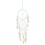 Light Blue Triple Dreamcatcher with Feathers